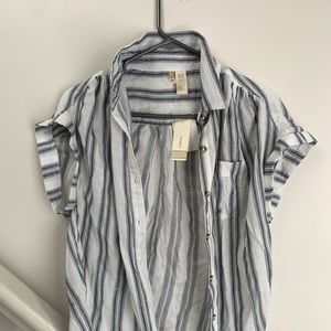 Thin striped button up shirt